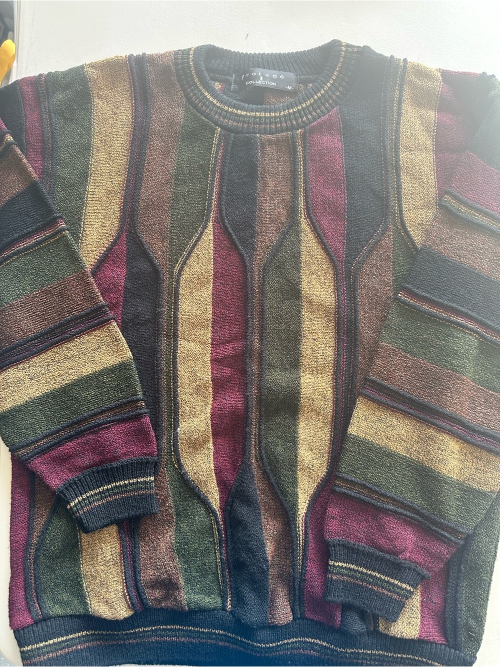 Vintage 90s Protégé Collection Men’s Multicolor Striped Crewneck Sweater. M